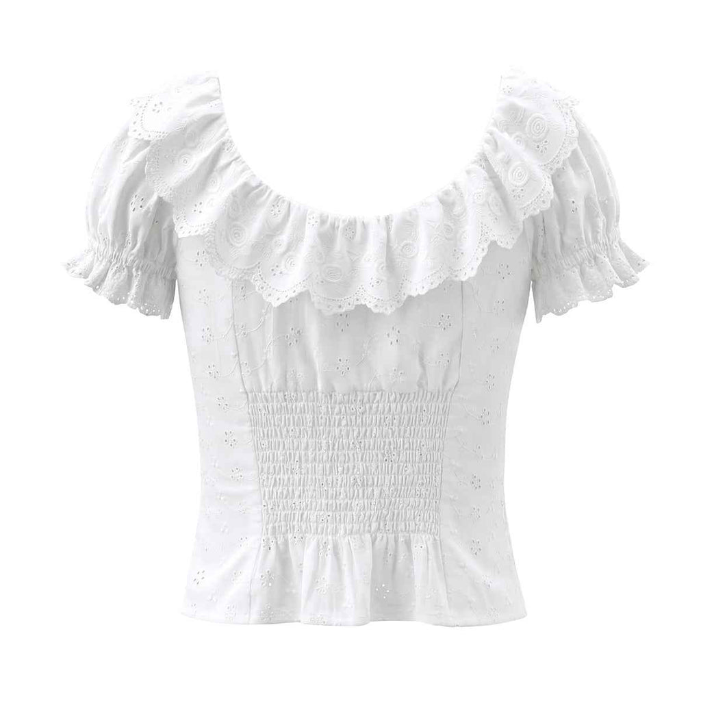 Bubble Sleeve Blouse Women's Elegance Retro