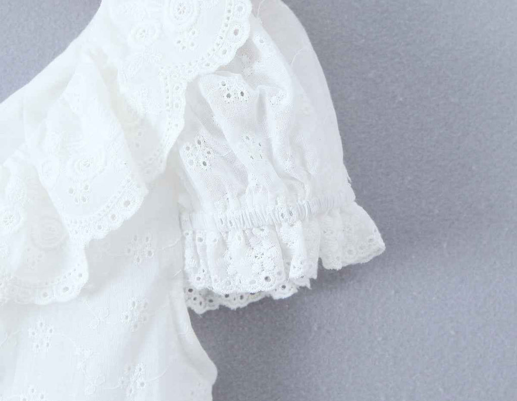 Bubble Sleeve Blouse Women's Elegance Retro