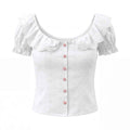 Bubble Sleeve Blouse Women's Elegance Retro