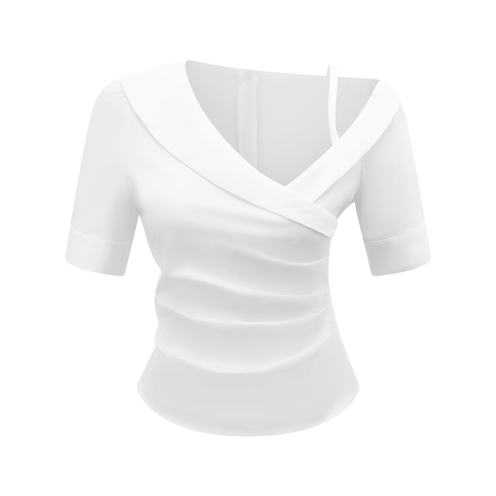 Pleated T-Shirt Slim Fit Blouse