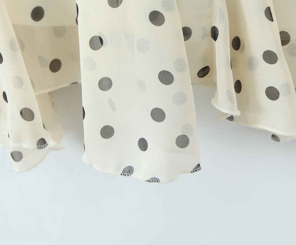 Asymmetric Skirt Ruffled Polka Dot Skirt