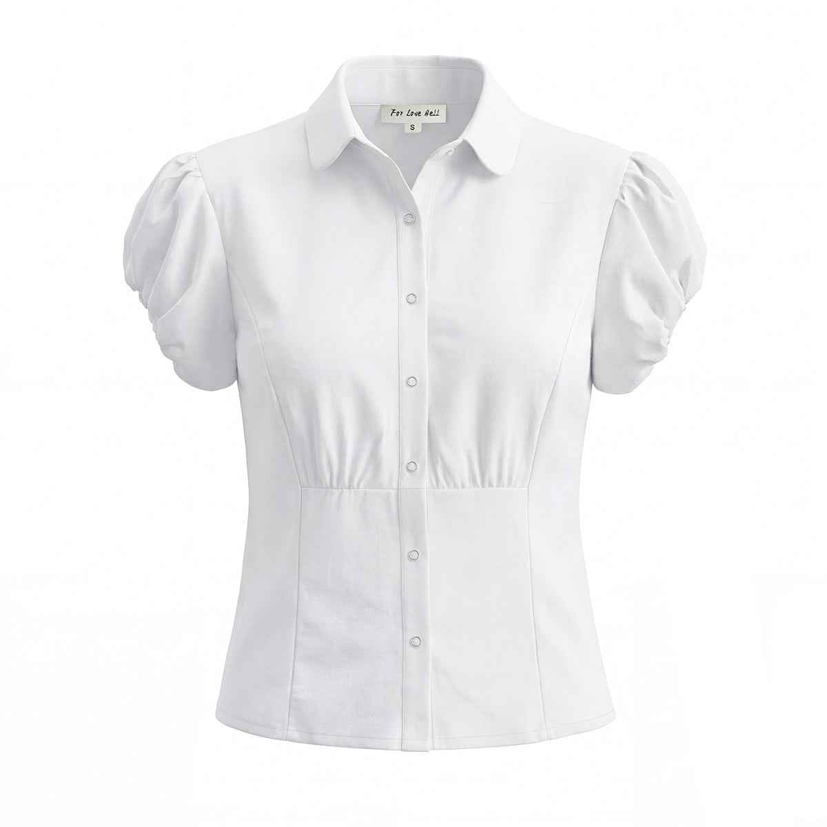 Slim Collared Puff Sleeve T-shirt