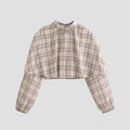 Plaid Blouse Stand Collar
