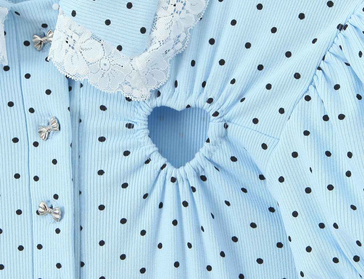 Lace Stitching Polka Dot Romper