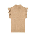 French Minimalist Sleeveless Turtleneck T-shirt