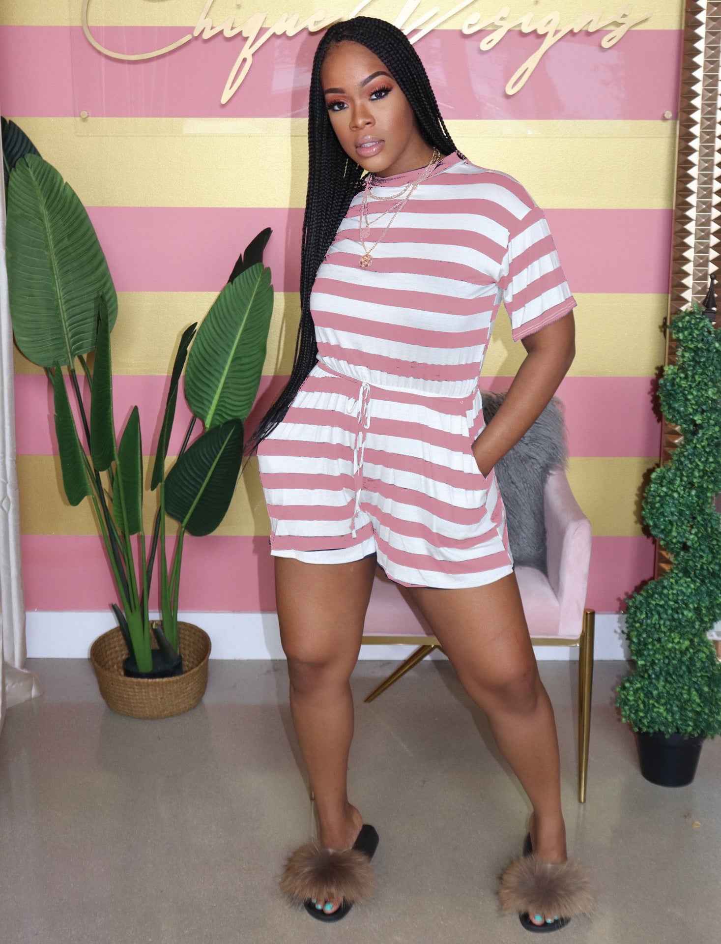 Striped Romper Set
