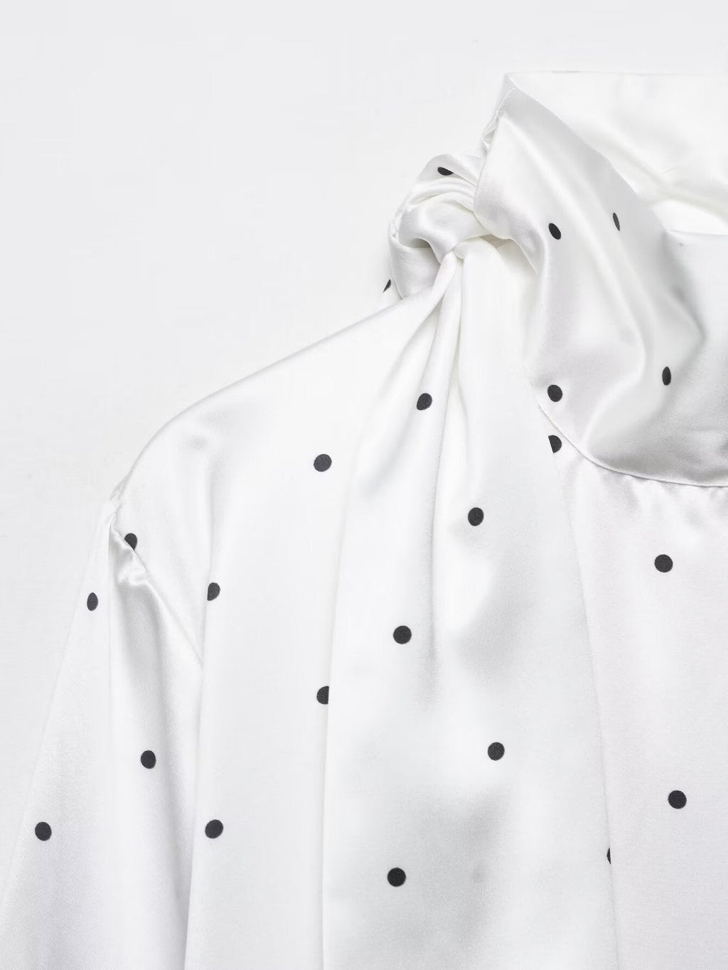 Polka Dot Satin Blouse