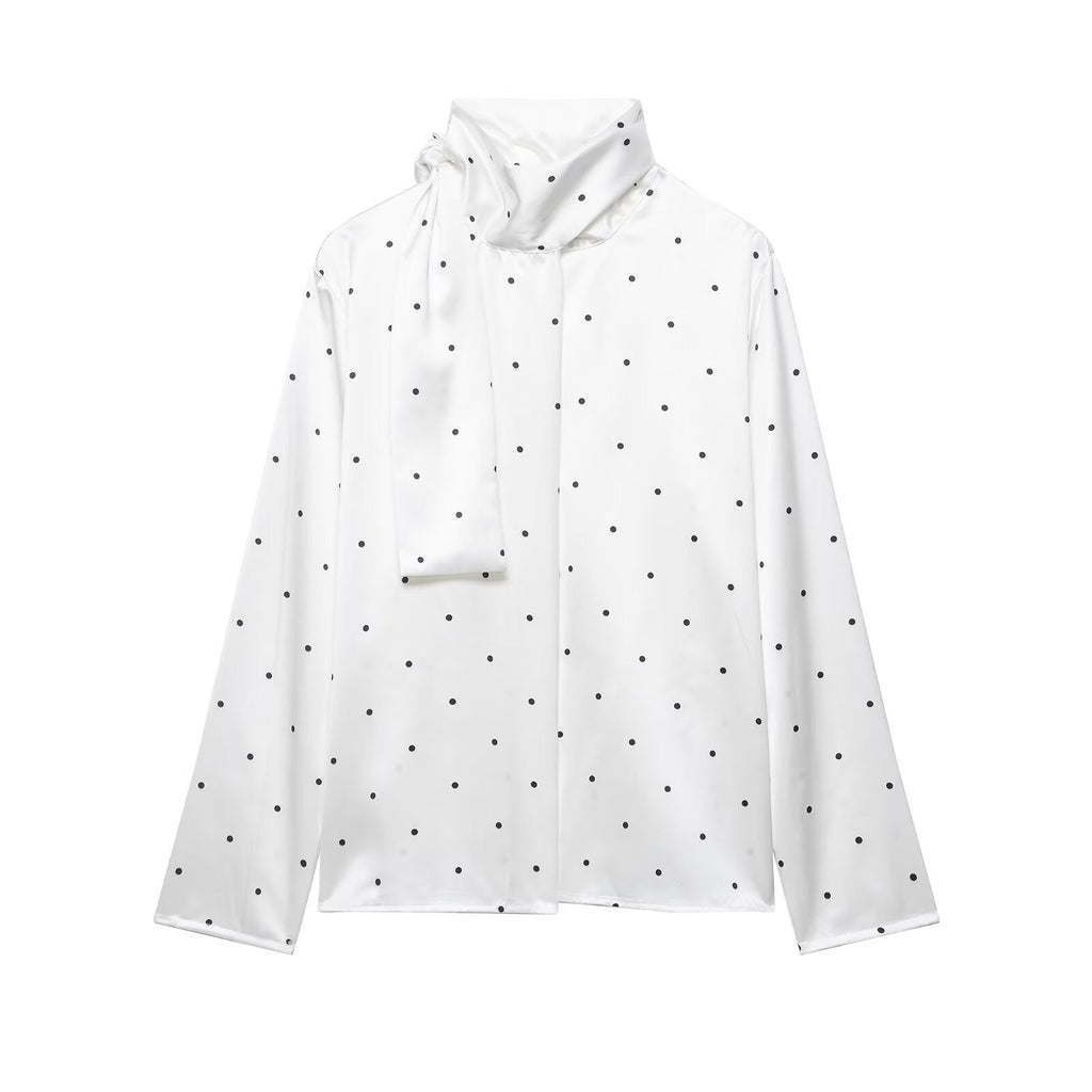 Polka Dot Satin Blouse