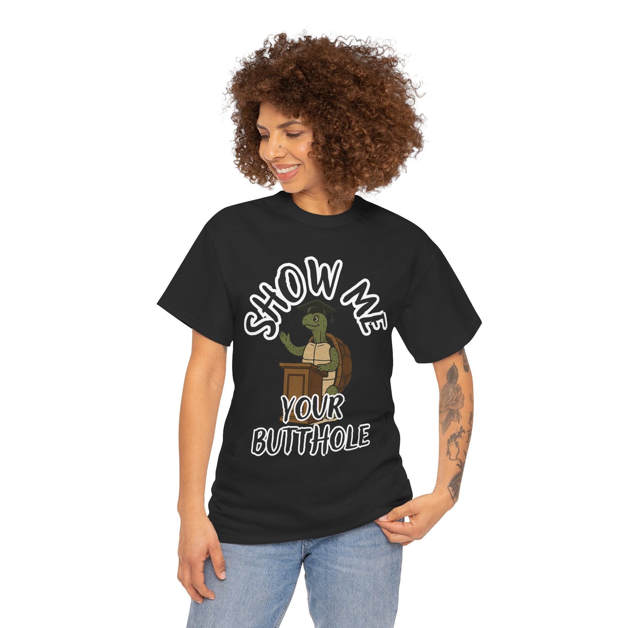 Show Me Your Butthole Turtle Tee – Feral Graduation Speech Shirt