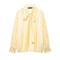 Women's Satin Bowknot Blouse