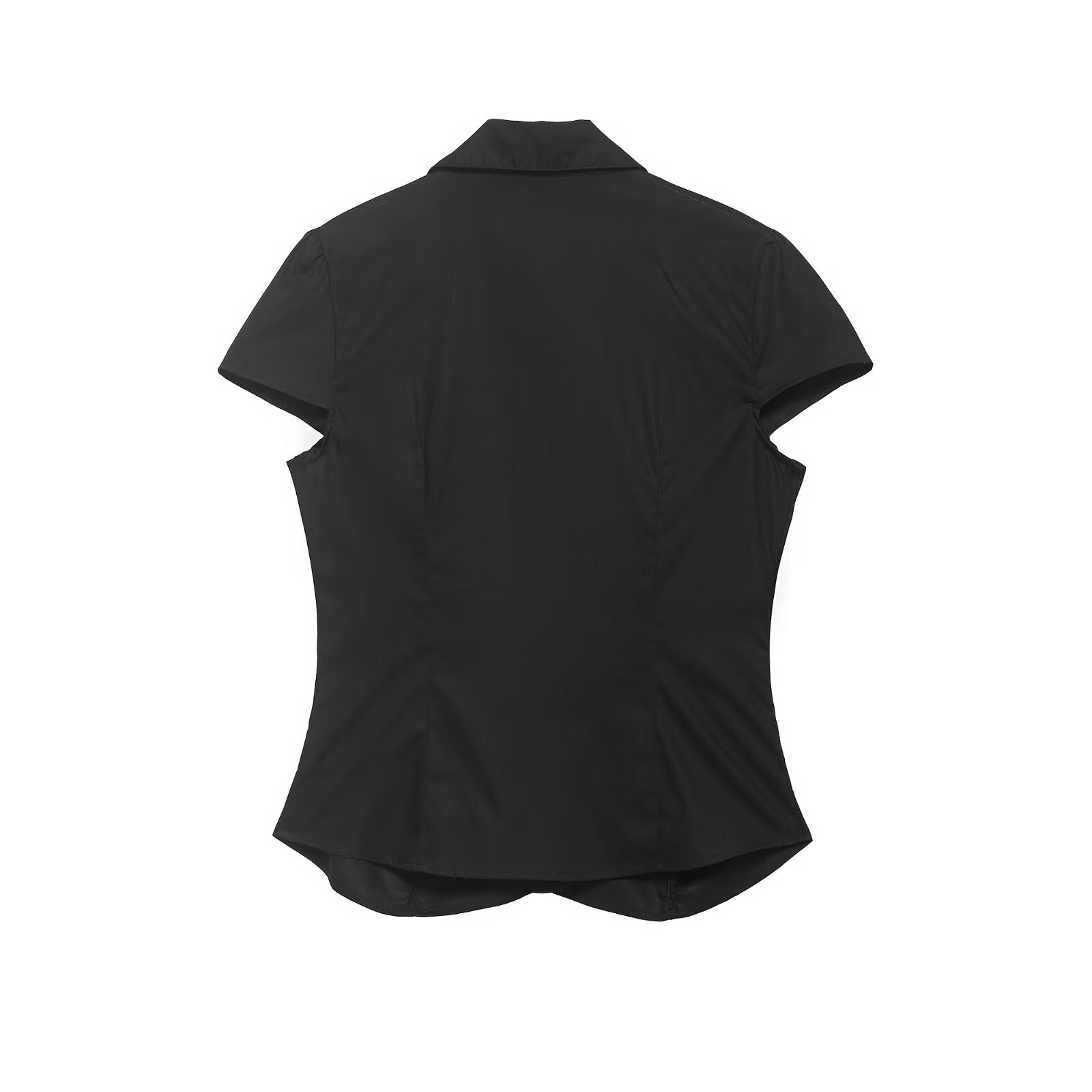 Spring Women's Casual Loose Pleated Poplin T-shirt
