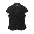 Spring Women's Casual Loose Pleated Poplin T-shirt