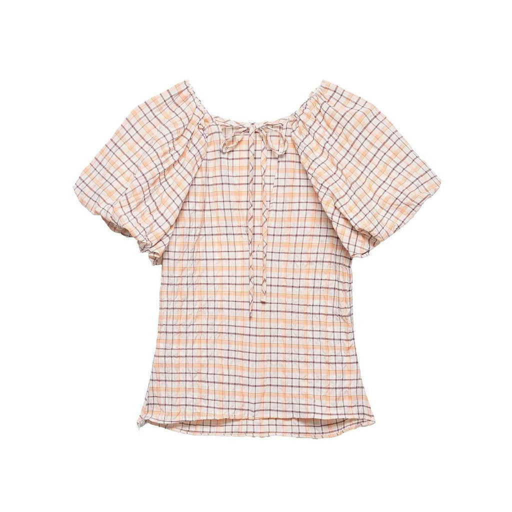Spring Slim Slimming Balloon Sleeve Poplin T-shirt