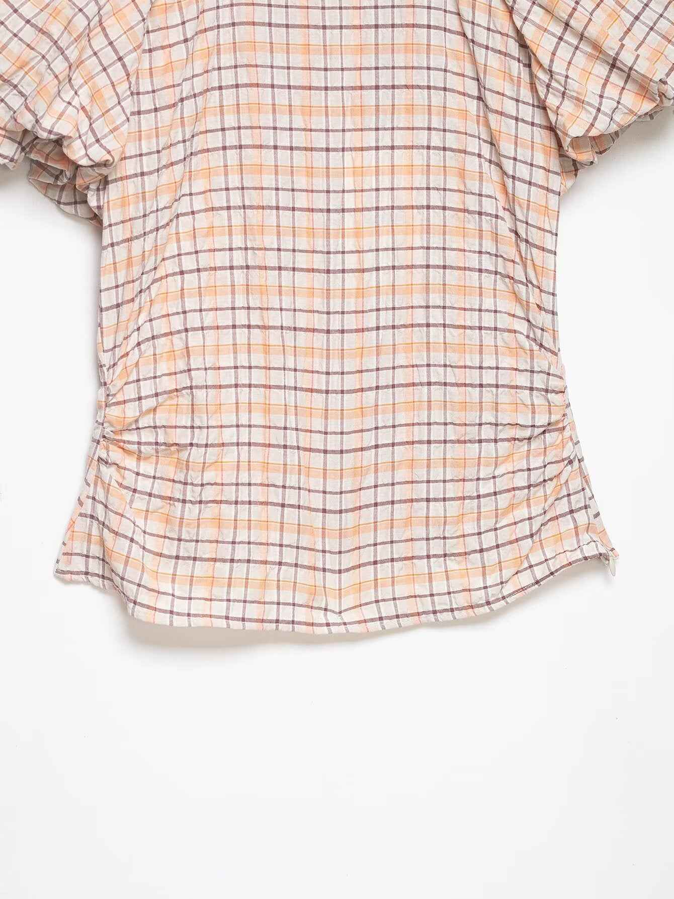 Spring Slim Slimming Balloon Sleeve Poplin T-shirt