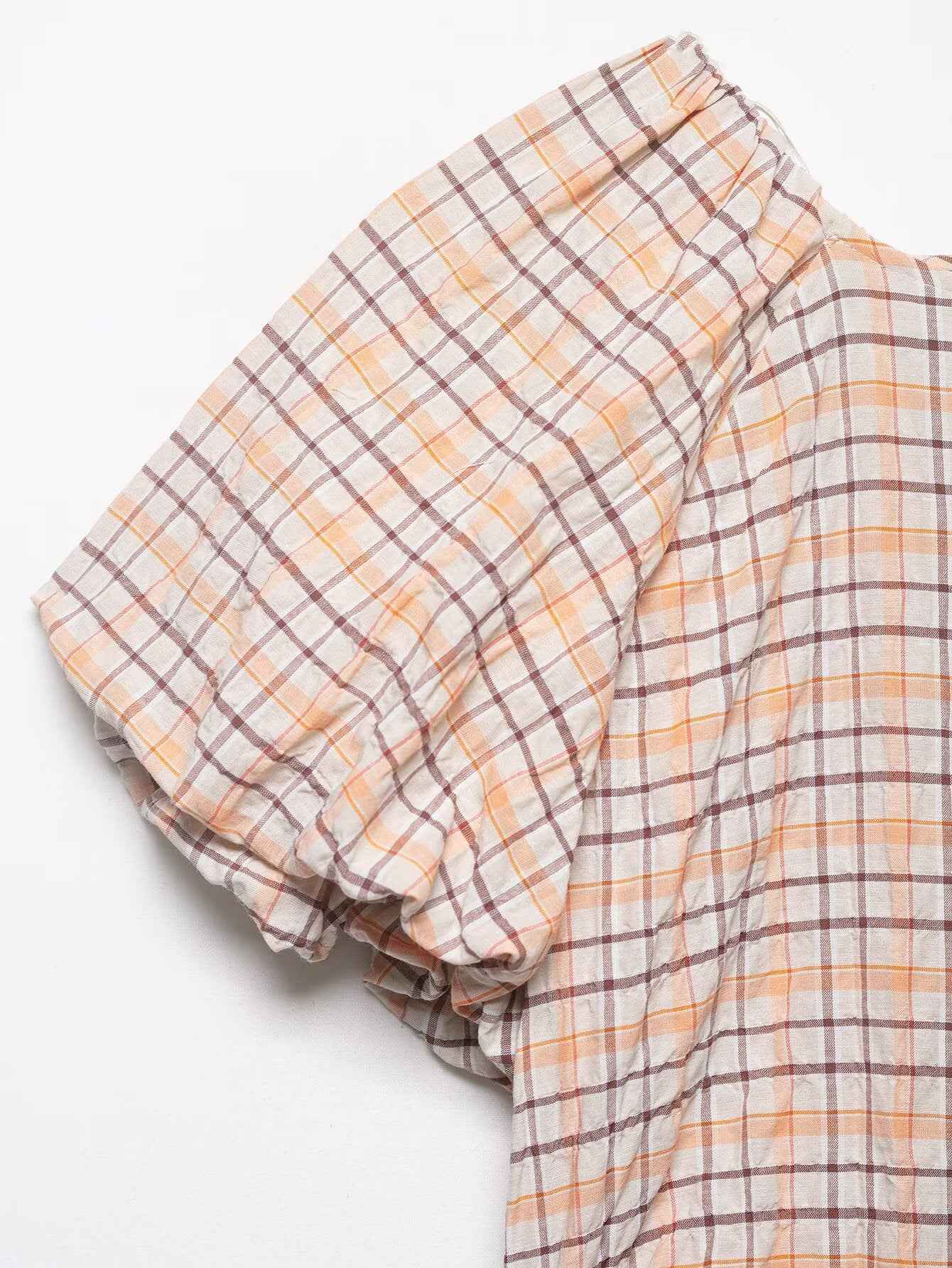 Spring Slim Slimming Balloon Sleeve Poplin T-shirt