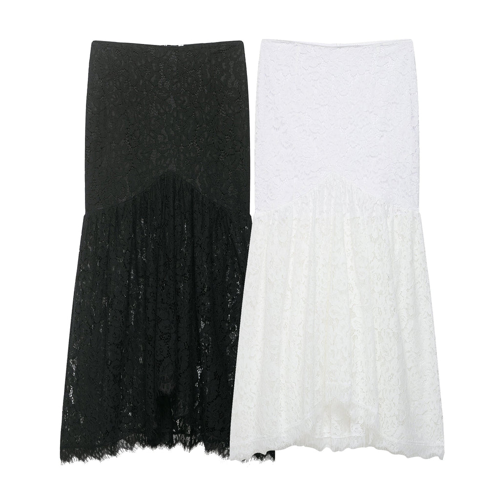 Lace Cutout out Two Piece Skirt Set