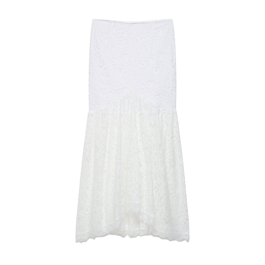 Lace Cutout out Two Piece Skirt Set