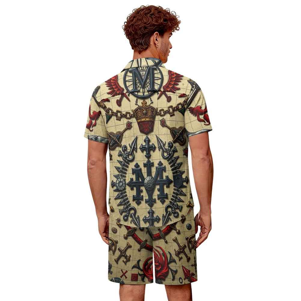 Men's Casual Set - Two Piece Shorts Outfit for Beach & Pool