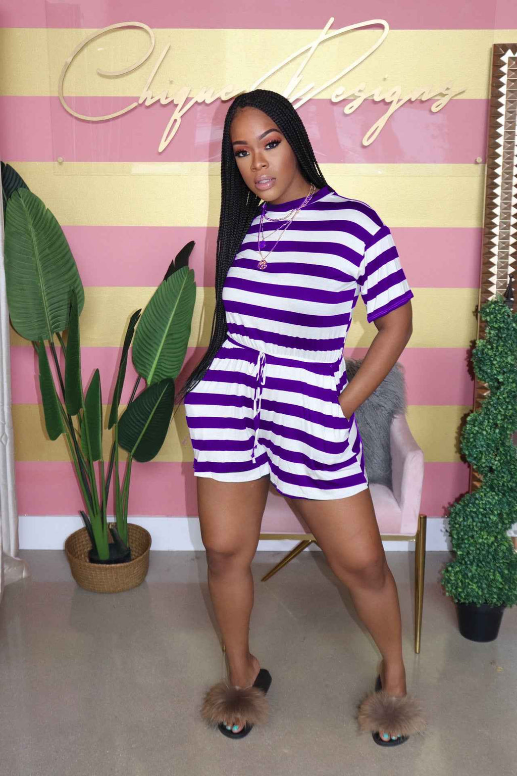 Striped Romper Set