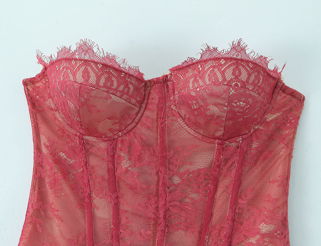 Lace Corset Tube Top Push up T-shirt