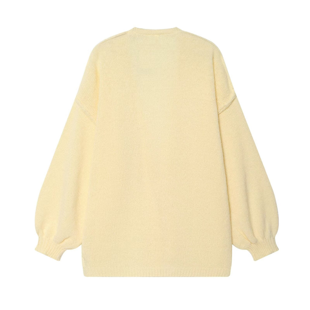 Women Clothing Fall Simple Thick Needle Idle Mid Length Sweater