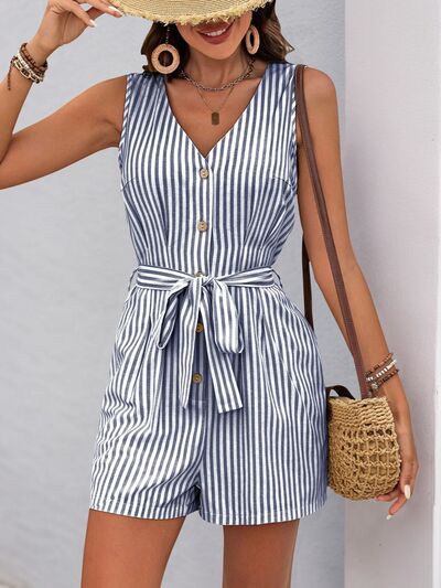 Women's Striped Romper summer outfit