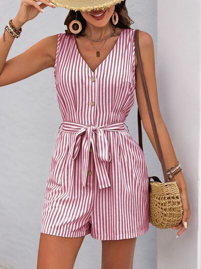 Women's Striped Romper summer outfit