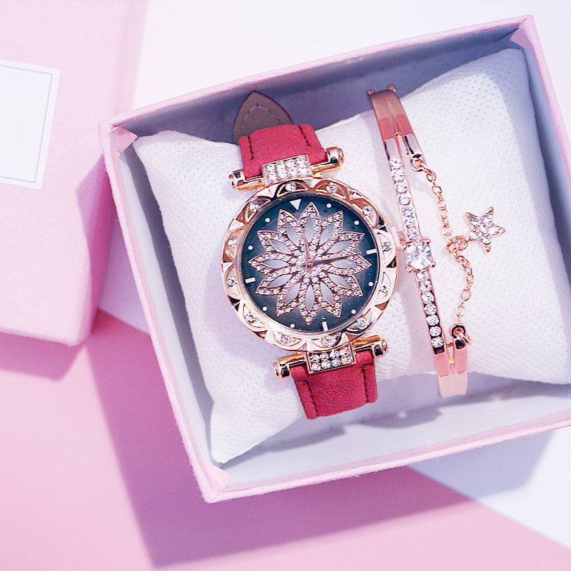 Women's Rotating Luxury Watch Set Casual Design