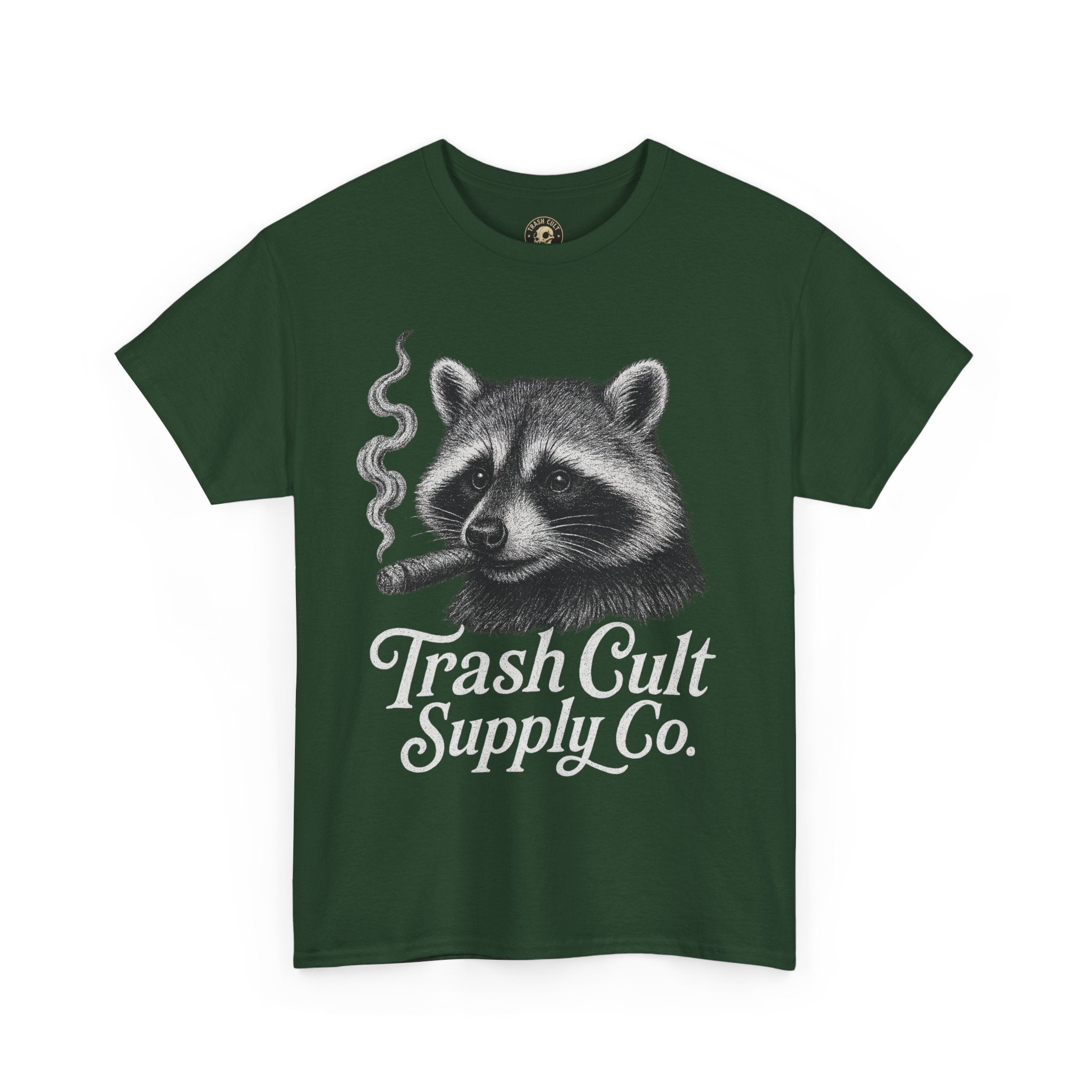 Monochrome Raccoon Cigar Shirt – Trash Cult Supply Co. | Gildan 5000 Tee