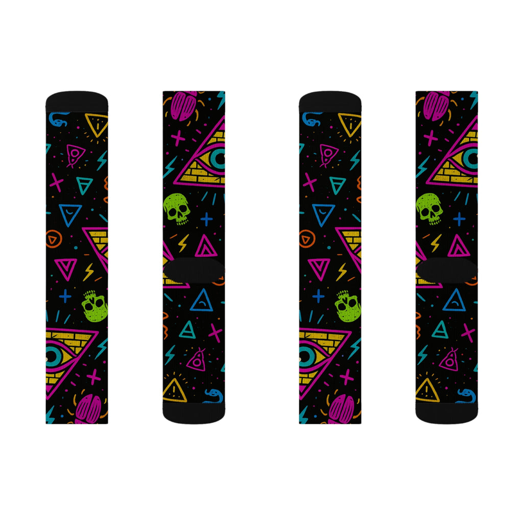 Neon Illuminati Chaos – All-Over Print Socks | Limited Edition Illuminasty Drop
