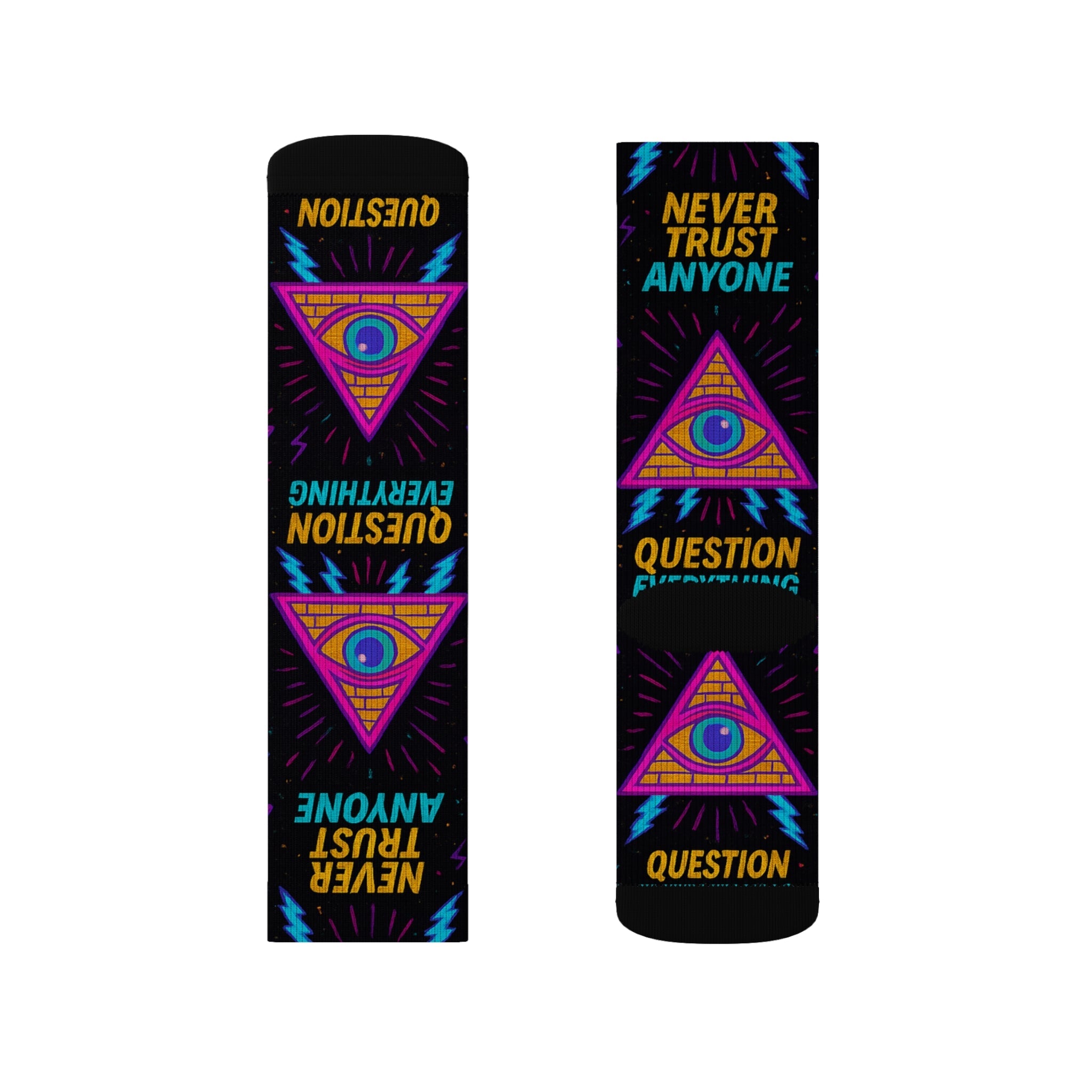 Don’t Trust Anyone – Limited Edition All-Over Print Socks | Illuminasty Drop