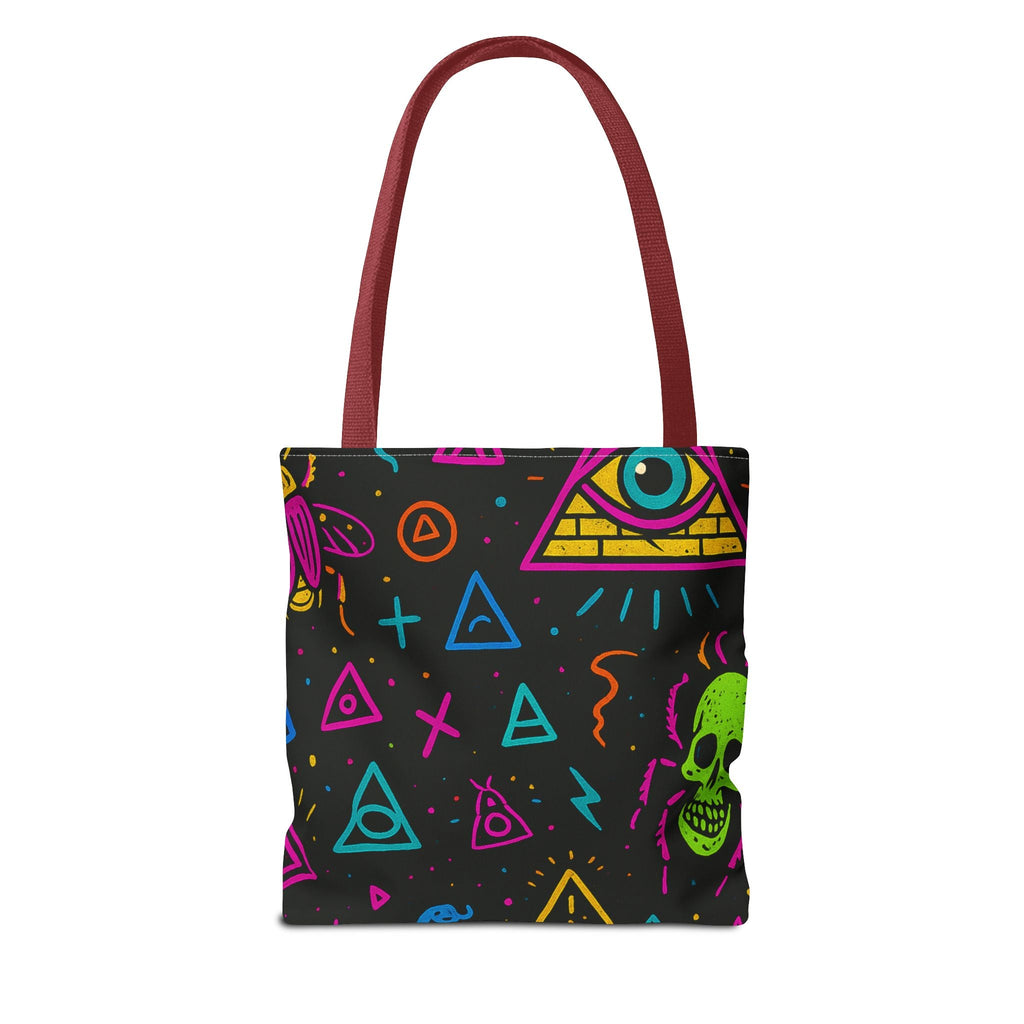 Illuminasty Drop Neon Tote Bag – All-Seeing Eye, Skulls & Symbols | Trash Cult Supply Co.