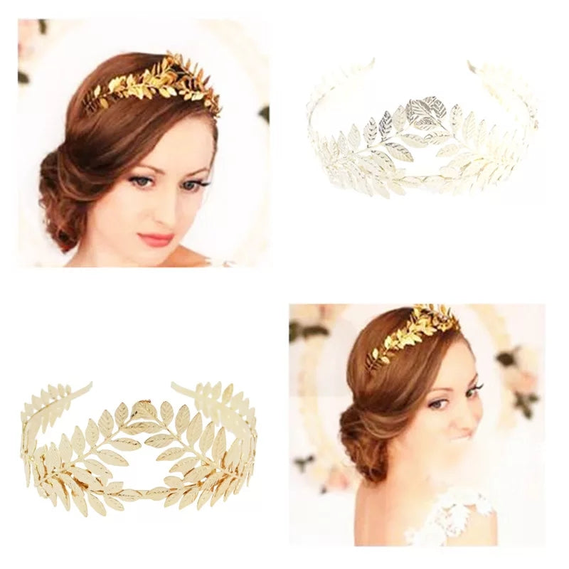 Gold Leaf Tiara Crown - Greek Goddess Vine Headdress for Bridal & Cosplay