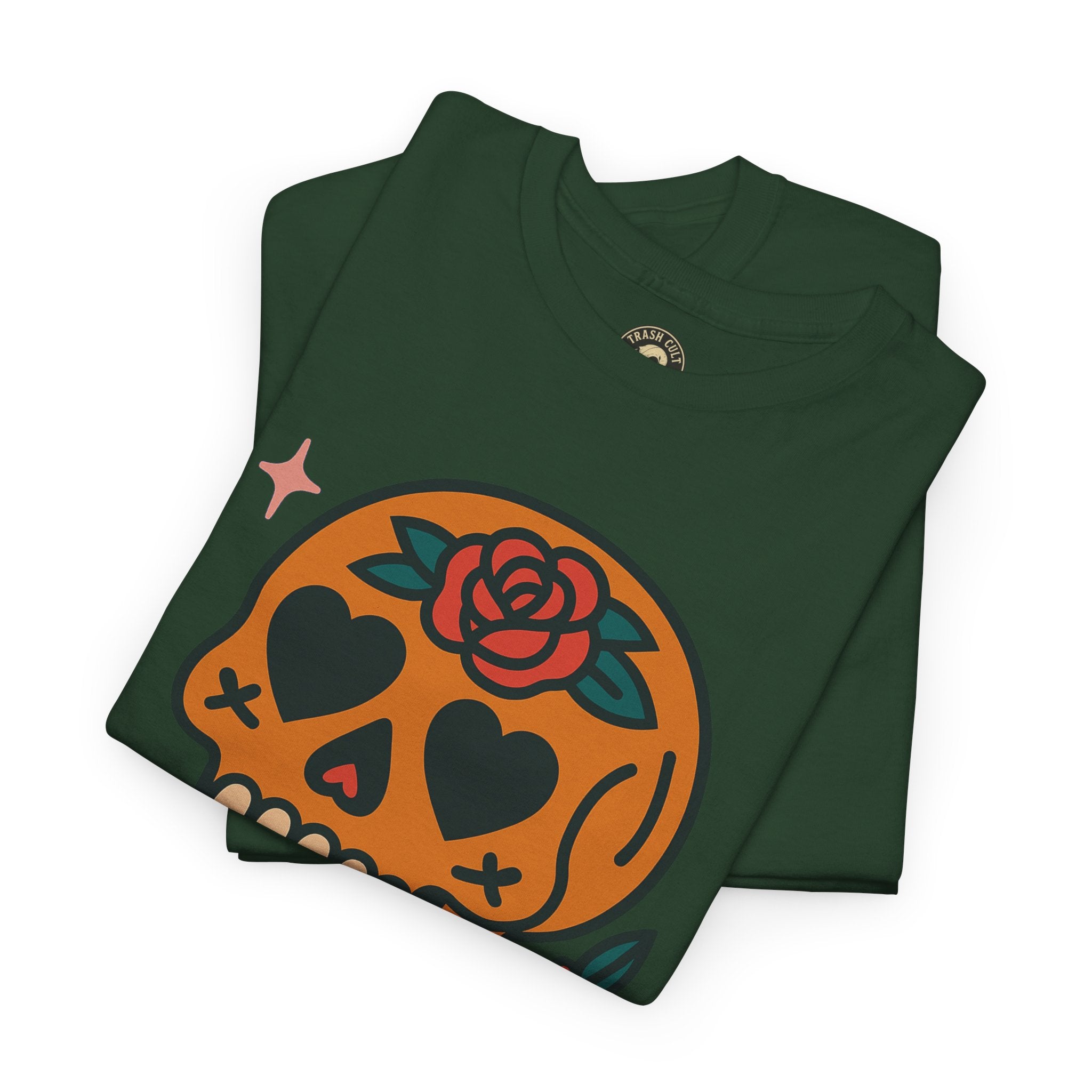 Sugar Skull T-Shirt – Trash Cult Supply Co. – Gildan 5000 Heavy Cotton Tee