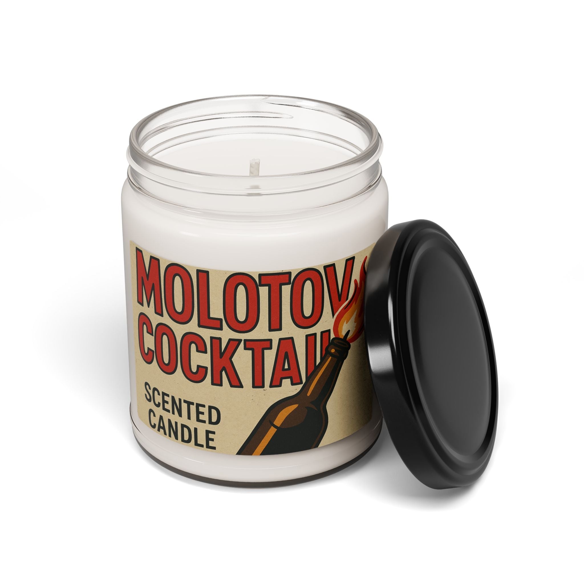 Molotov Cocktail Scented Soy Candle | Unique Home Decor, Gift for Friends, Relaxing Aromas, Candle Lover's Gift, Party Favor