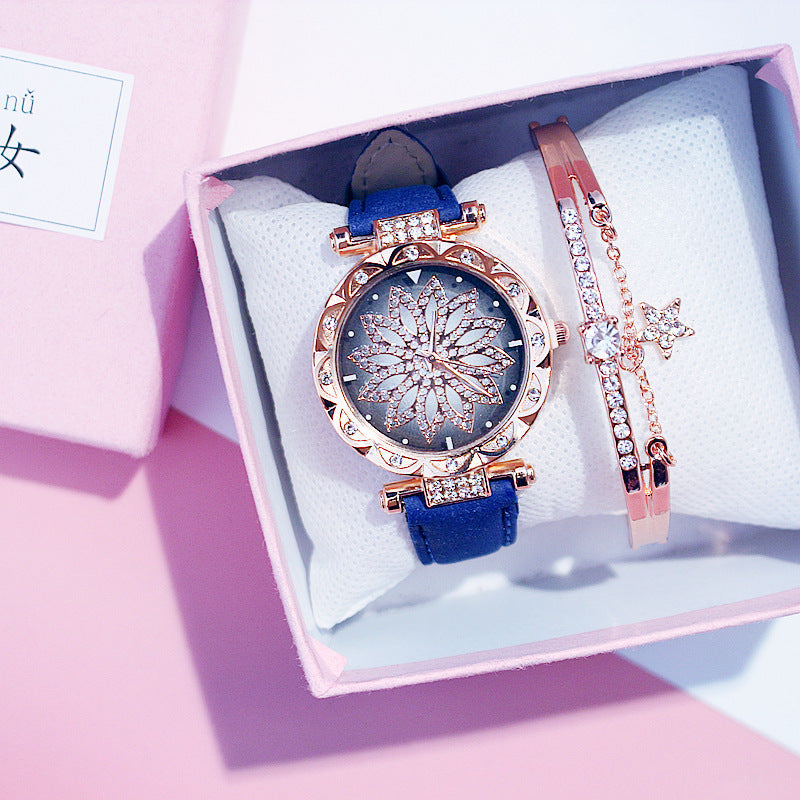 Women's Rotating Luxury Watch Set Casual Design
