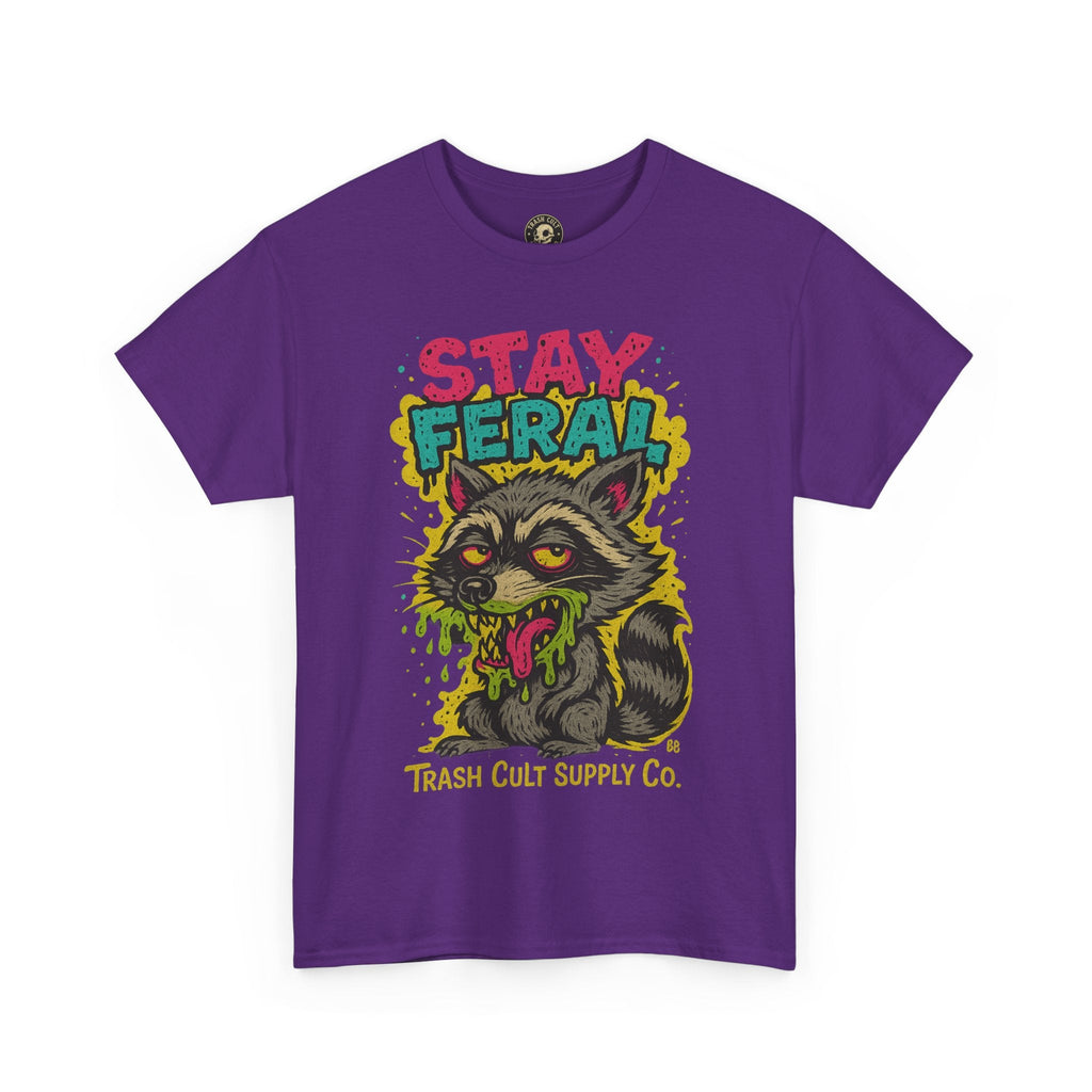 Stay Feral Raccoon Lowbrow Tee – Trash Cult Supply Co. | Gildan 5000