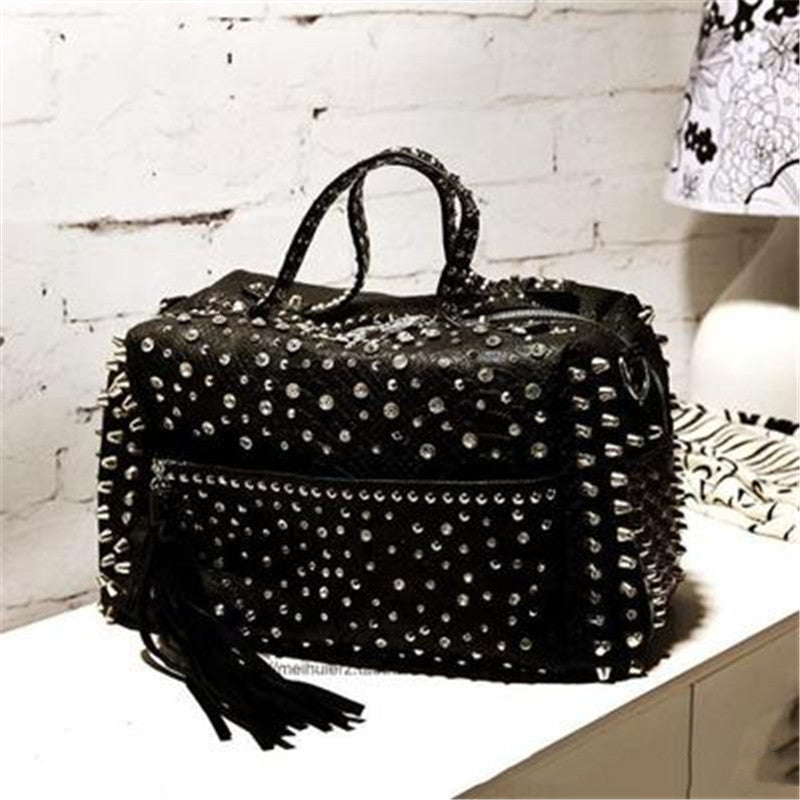 Women's Rhinestone Shoulder Bag - Personalized Rivet Handbag