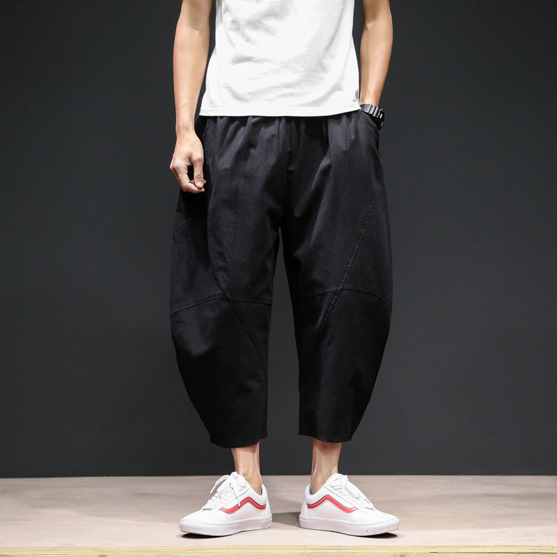 Men's Cropped Loose Wide-leg Shorts