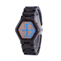 LED Display Wooden Watch Men Wristwatches Wood Night Vision