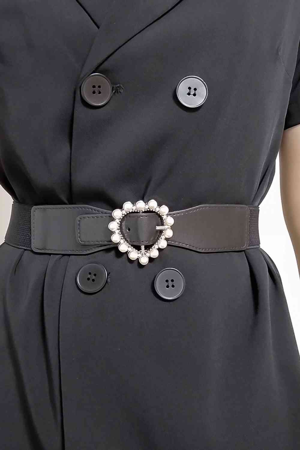 Pearl Buckle Elastic Belt
