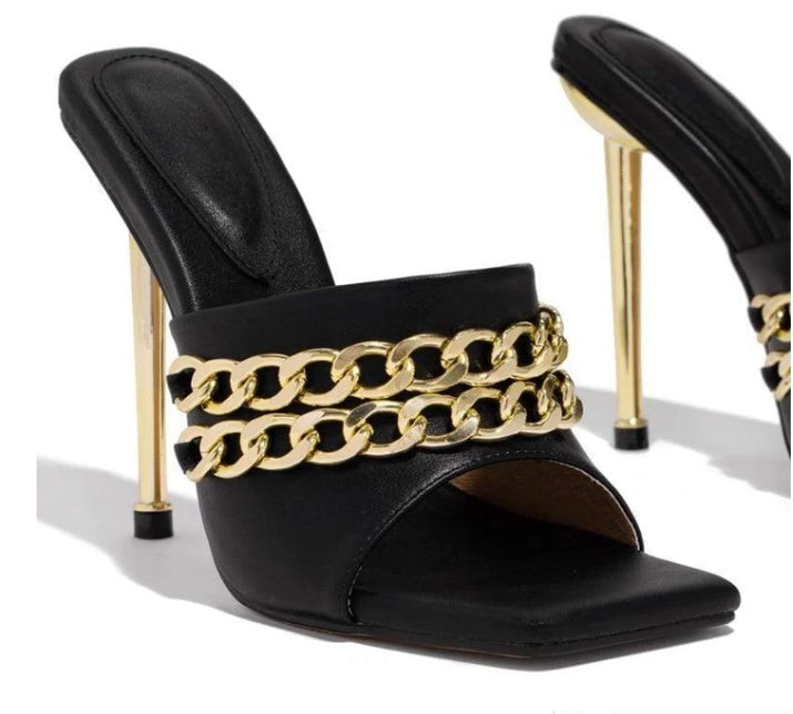 Women's Mules Thin High Heels Square Toe