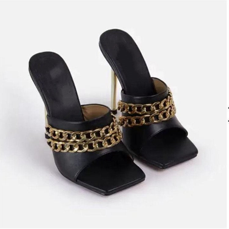 Women's Mules Thin High Heels Square Toe