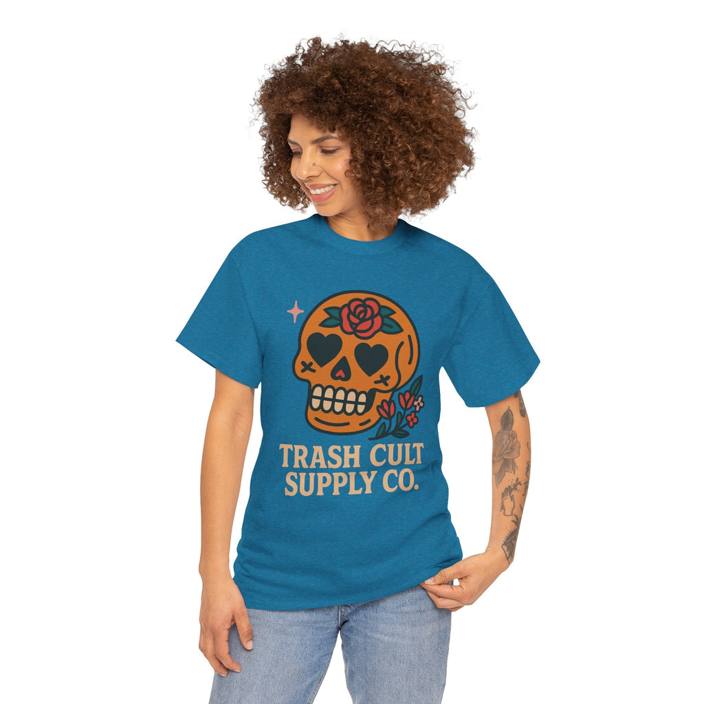 Sugar Skull T-Shirt – Trash Cult Supply Co. – Gildan 5000 Heavy Cotton Tee