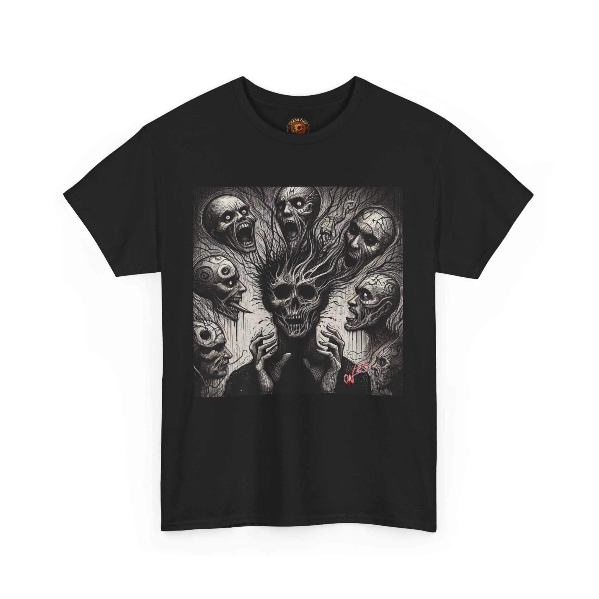 Xian Allen x Trash Cult Shirt – “Voices in the Void” | Horror Skull Scream T-Shirt