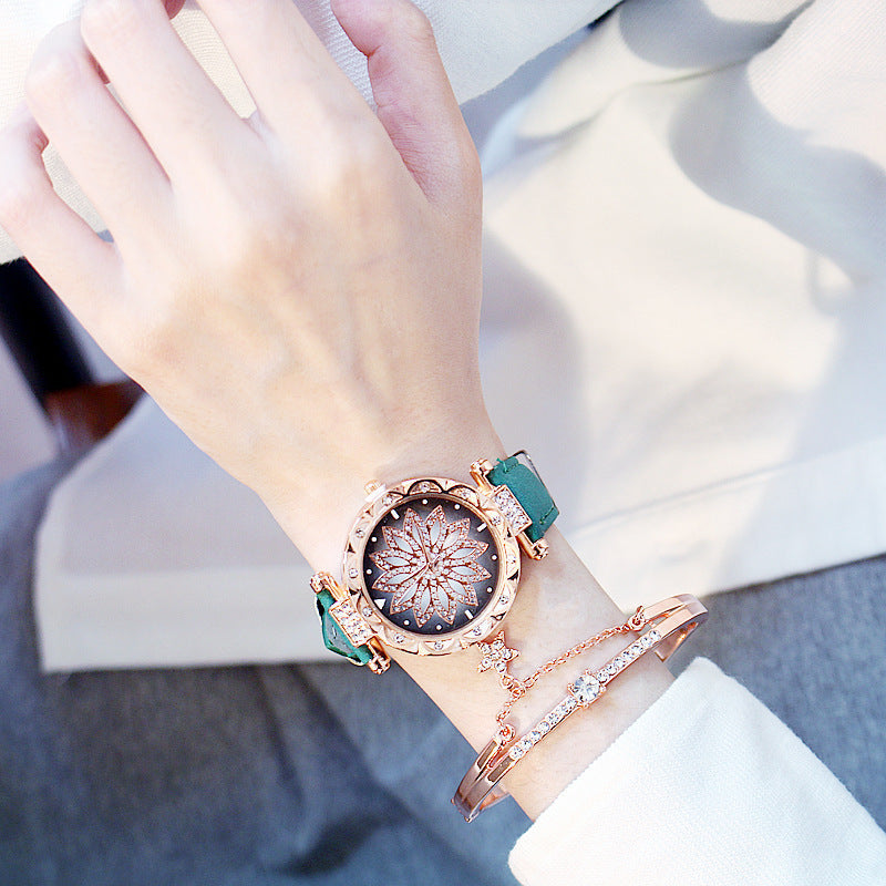Women's Rotating Luxury Watch Set Casual Design