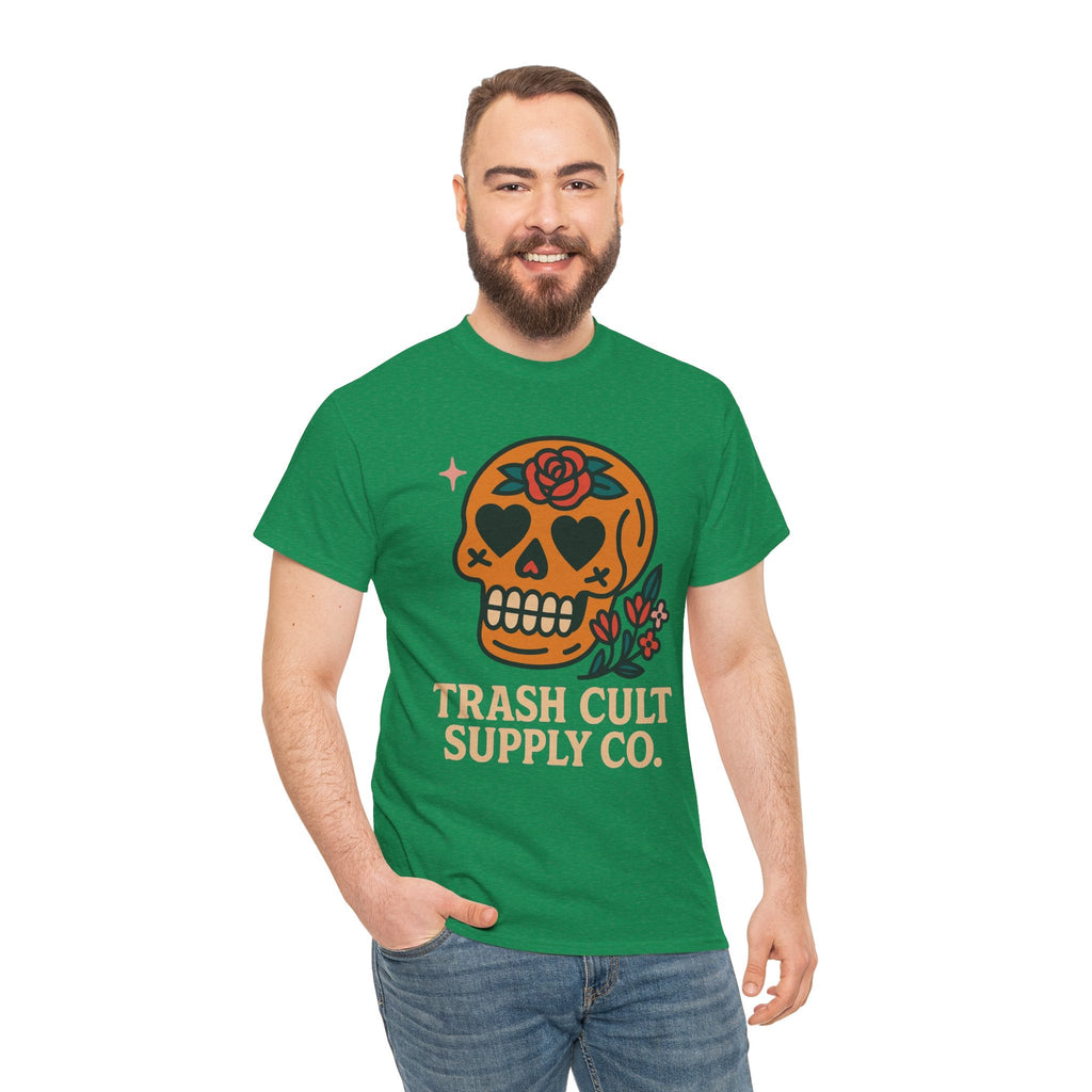 Sugar Skull T-Shirt – Trash Cult Supply Co. – Gildan 5000 Heavy Cotton Tee
