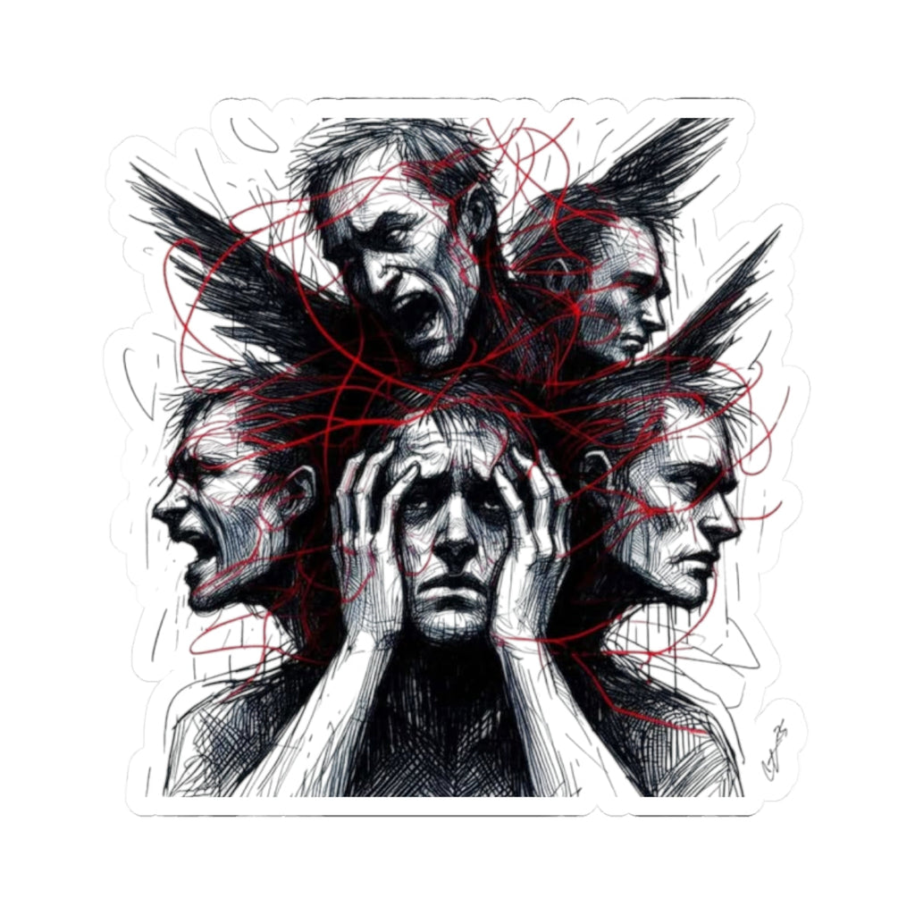 Xian Allen x Trash Cult Sticker – “Loud Inside My Head” | Kiss Cut Dark Art Decal