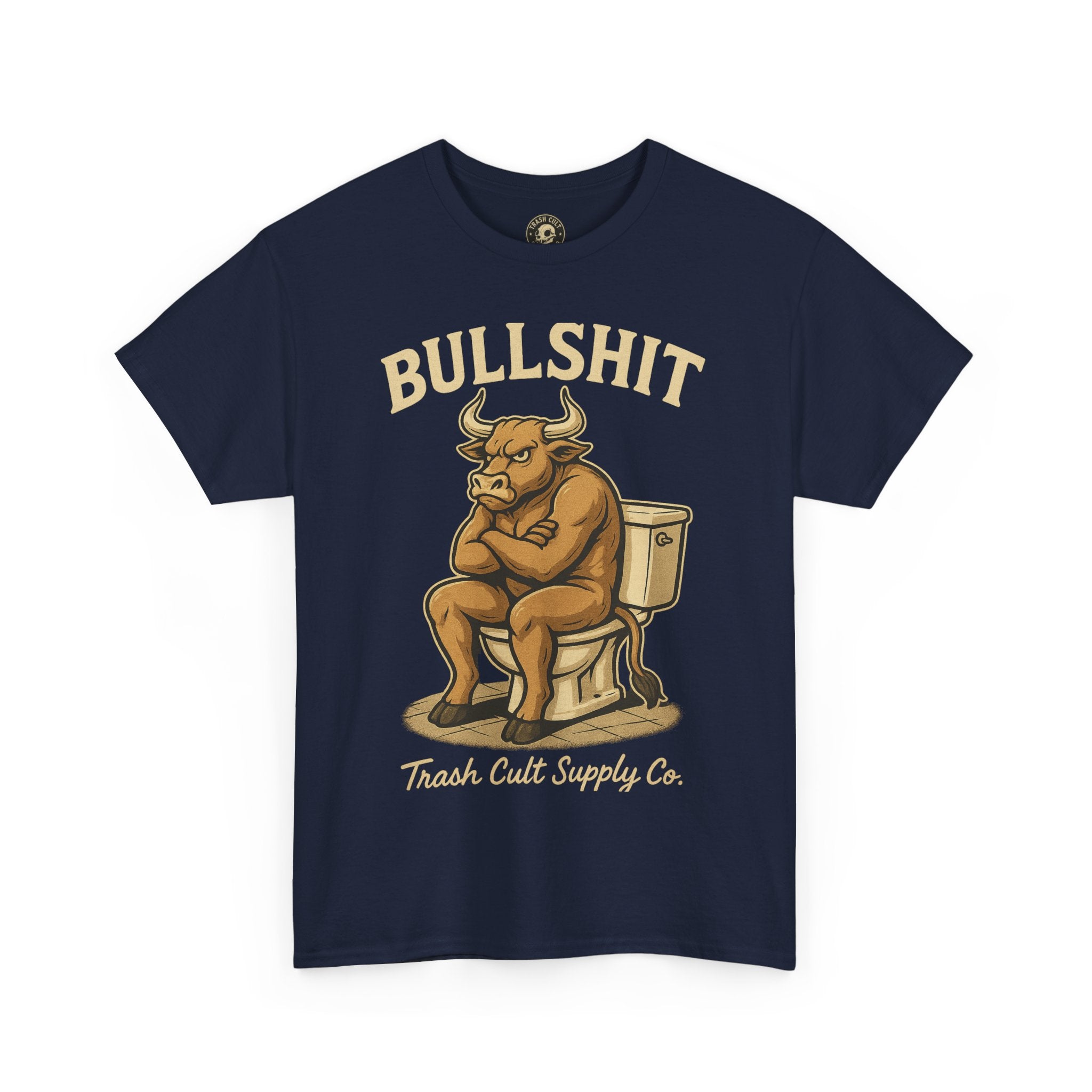 “BULLSHIT” Angry Bull Toilet Tee – Trash Cult Supply Co. | Gildan 5000 T-Shirt