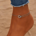 Rhinestone Detail Double Layered Anklet Ankle Bracelet